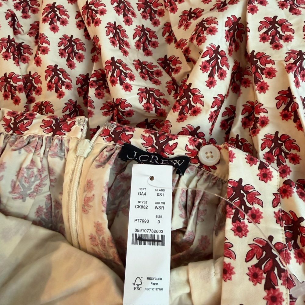 J.Crew Embroidered apron dress in block print NWT Size 0 - Picture 12 of 12